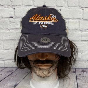 Alaska Hat Cap Snapback Gray White Trucker Mesh 59 The Last Frontier Embroidered